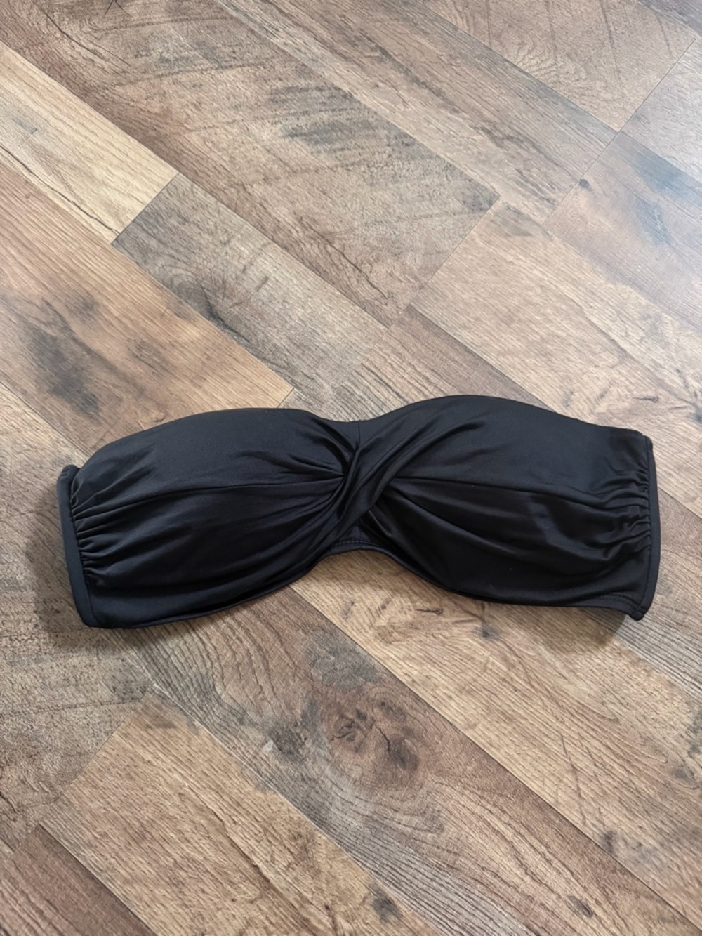 Mossimo Target Black Twist Front Bandeau Swim Top Strapless Large